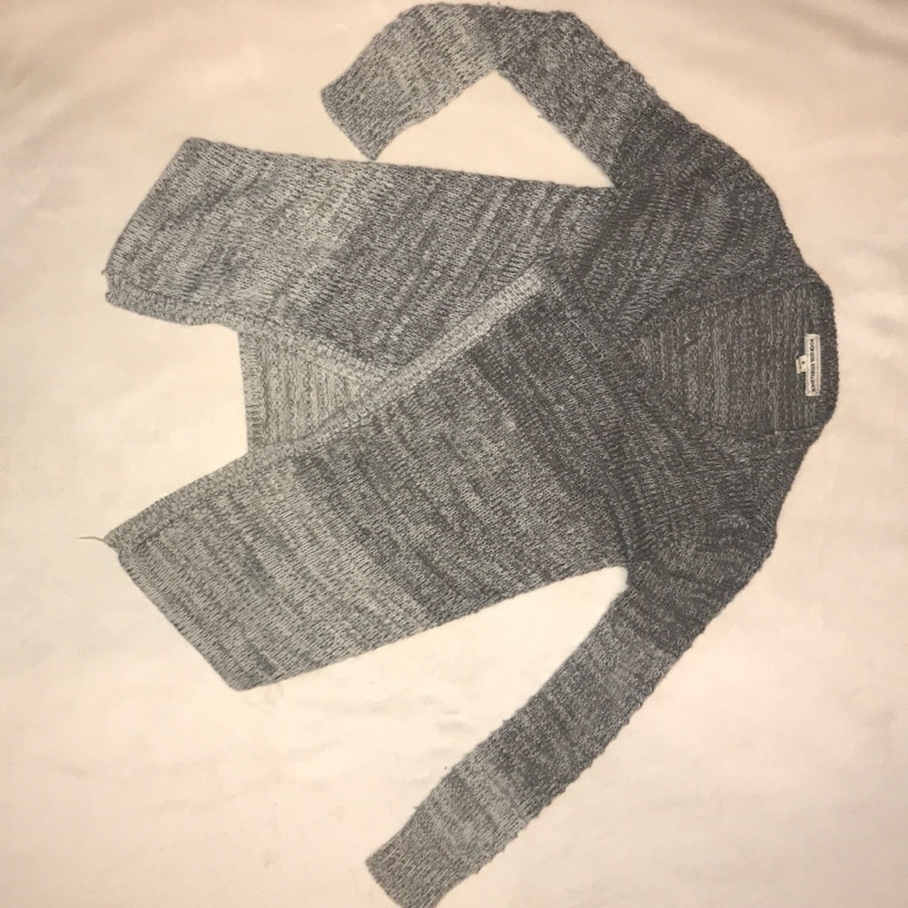 Poof Girl Excellence Girls Grey Knit Cardigan